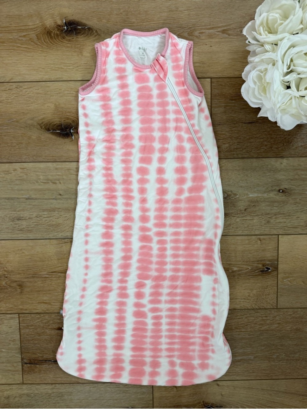 Kyte BABY 0.5 Tog Pink & White Rip Tide Sleep Sack - Medium 6-18m